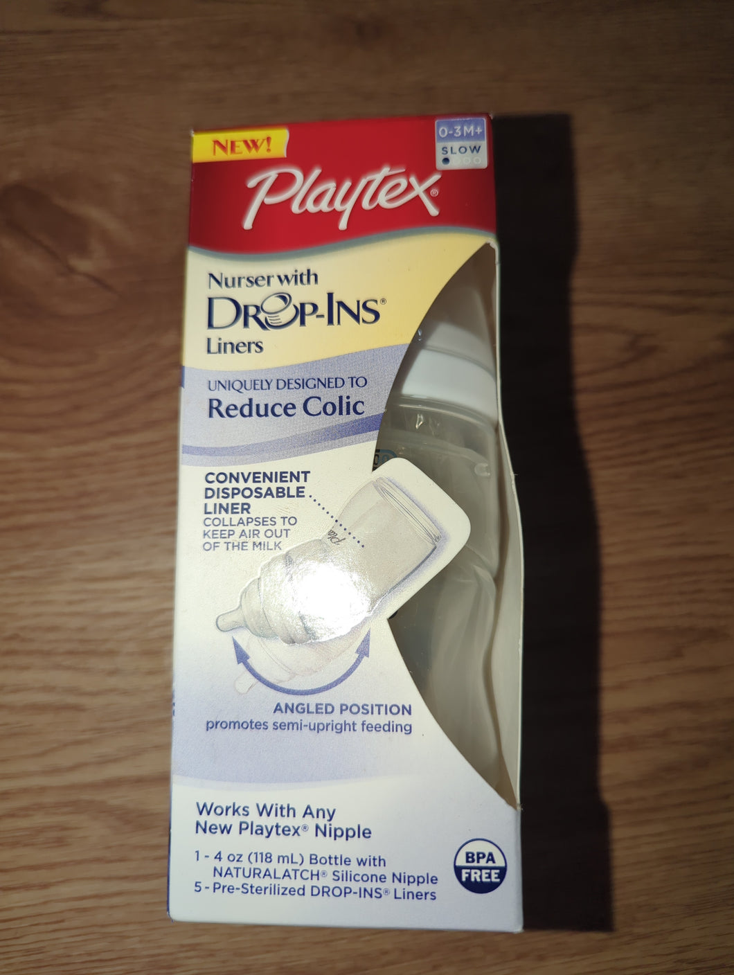 New in Box Playtex Bottle Nurser W Dropins