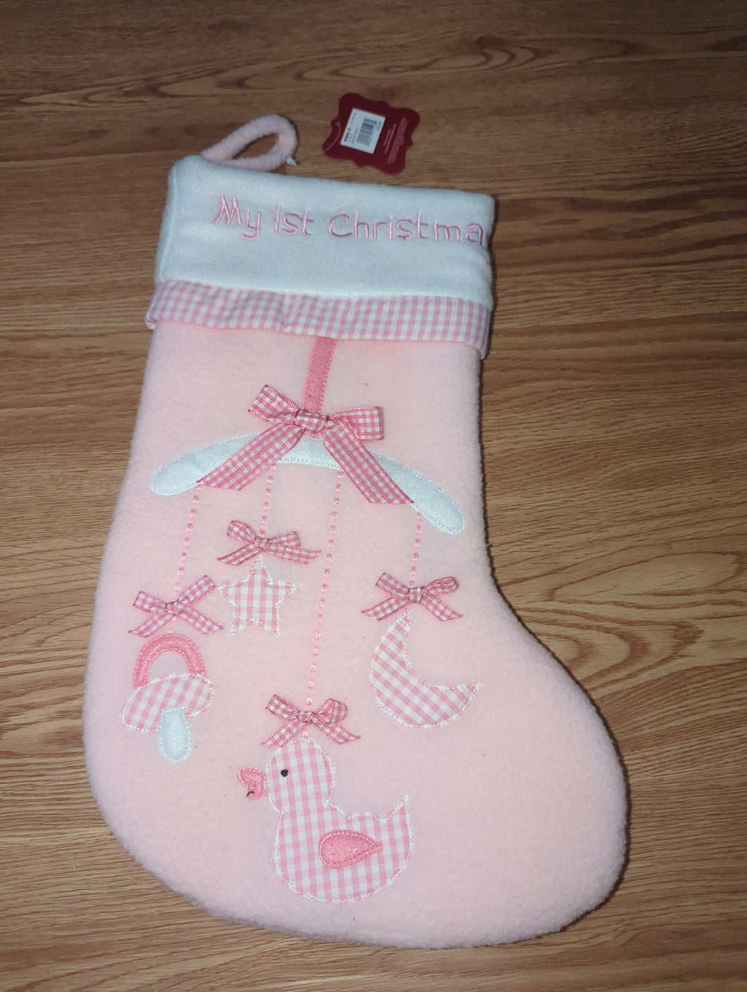 New w Tag My 1st Xmas Stocking, Pink