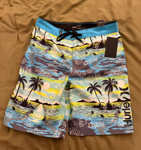 NWT Hurley blue/green board shorts swimsuit - size 16