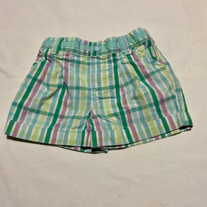 Carters Shorts Striped Plaid Teal Blue Purple - size 24 months/2T