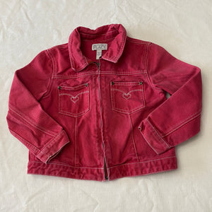 Children's Place Jacket Red Jean Pockets Heart - size 7