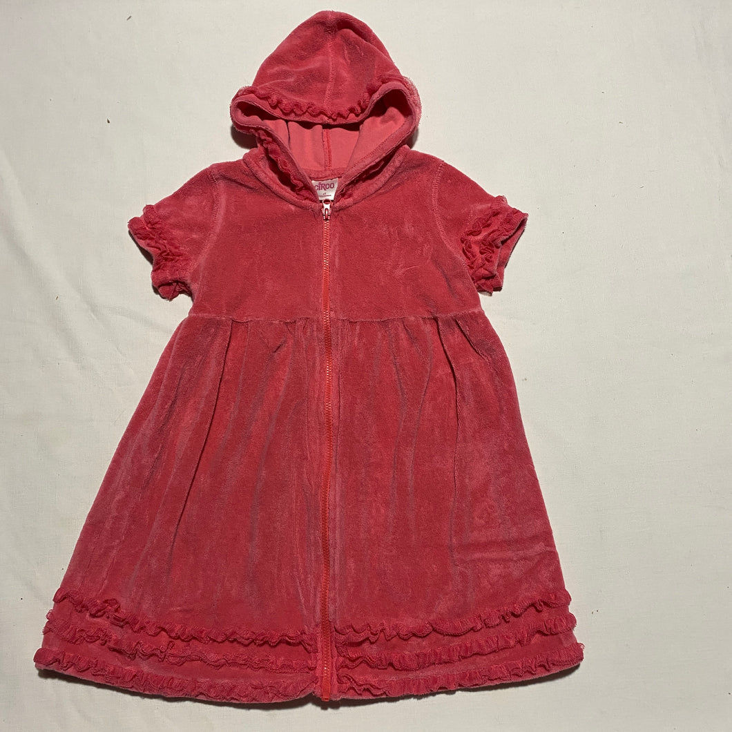 Circo Swim Cover Up Hooded Zipped Coral Pink - size 4/4T