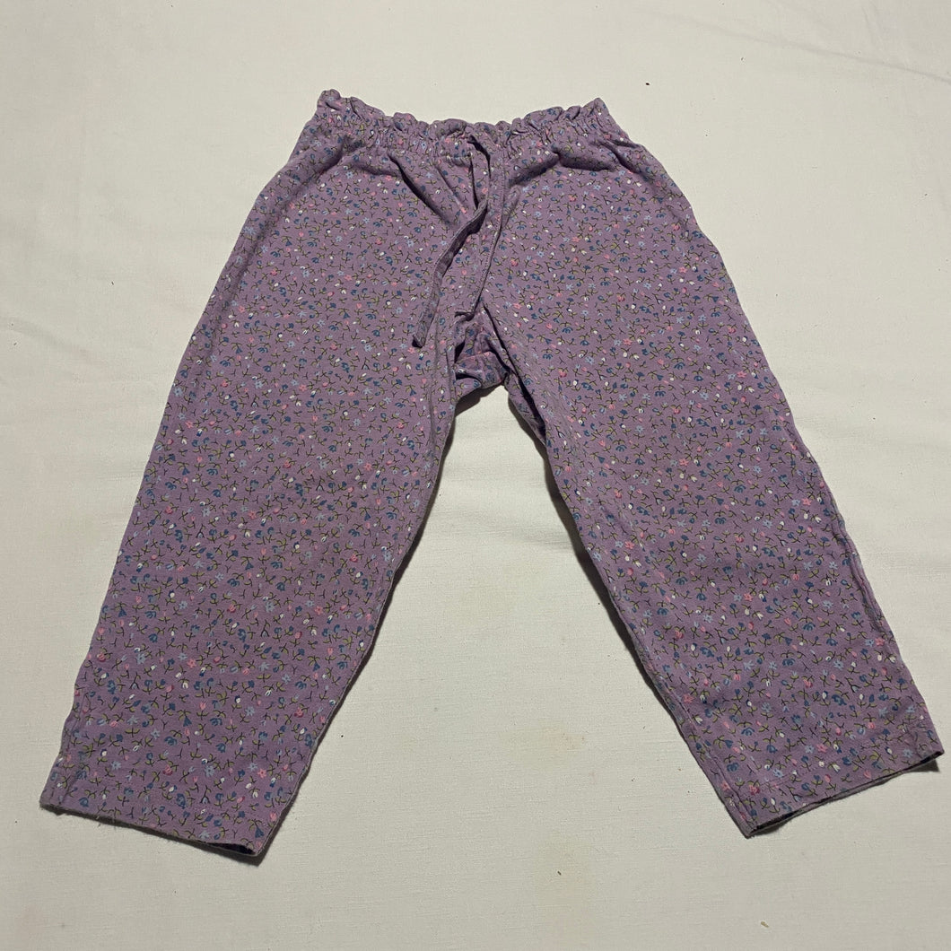 Baby Gap Floral Pants Purple Cotton Loose - size 3/3T