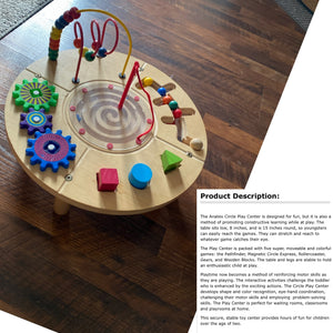 Anatex Circle Play Table Wooden 5 Toys in 1