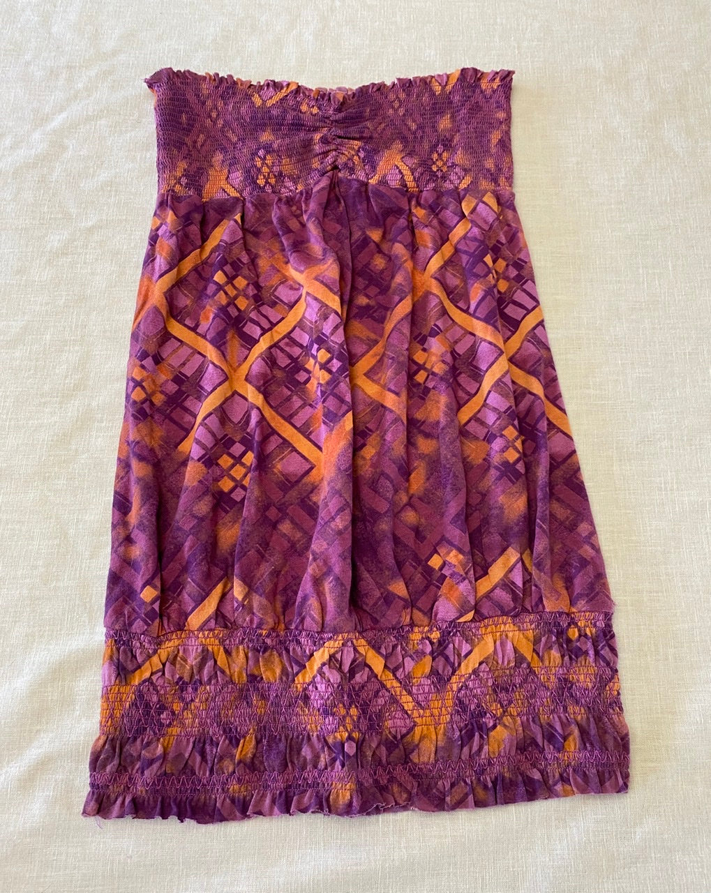 Mudd Purple Top Long tube Strapless - size Medium