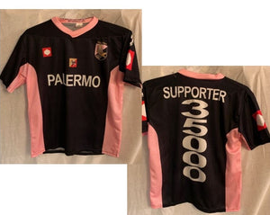 Palermo Soccer Jersey Black & Pink - size Small