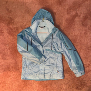 Columbia lgt blue ski jacket -removable lining - size 14