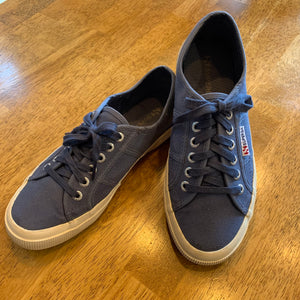 Superga Class Gray Lace Up Canvas Sneakers - size Womens shoes: 8