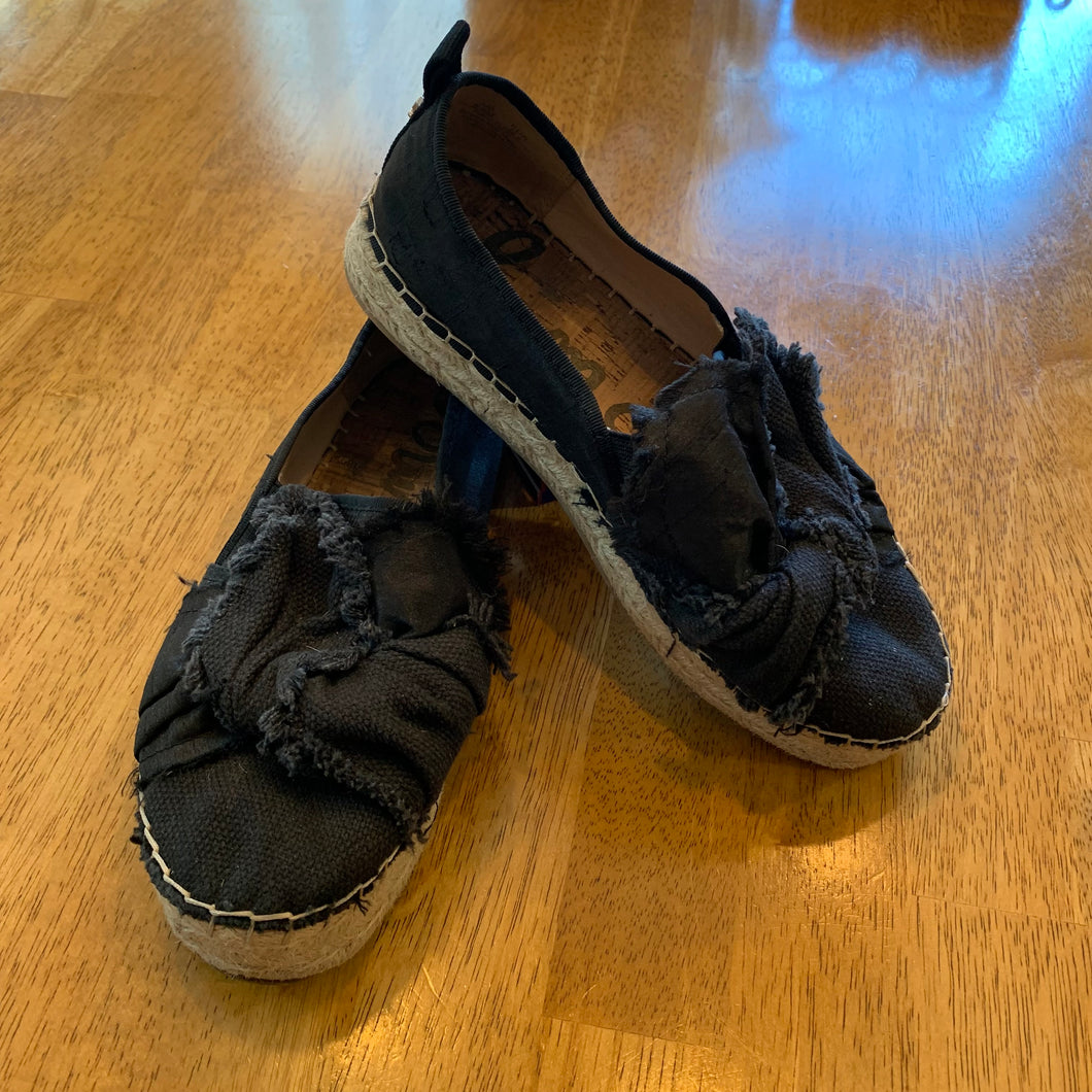 Sam Edelman Black Platform Canvas Slip-Ons - size Womens shoes: 8 1/2