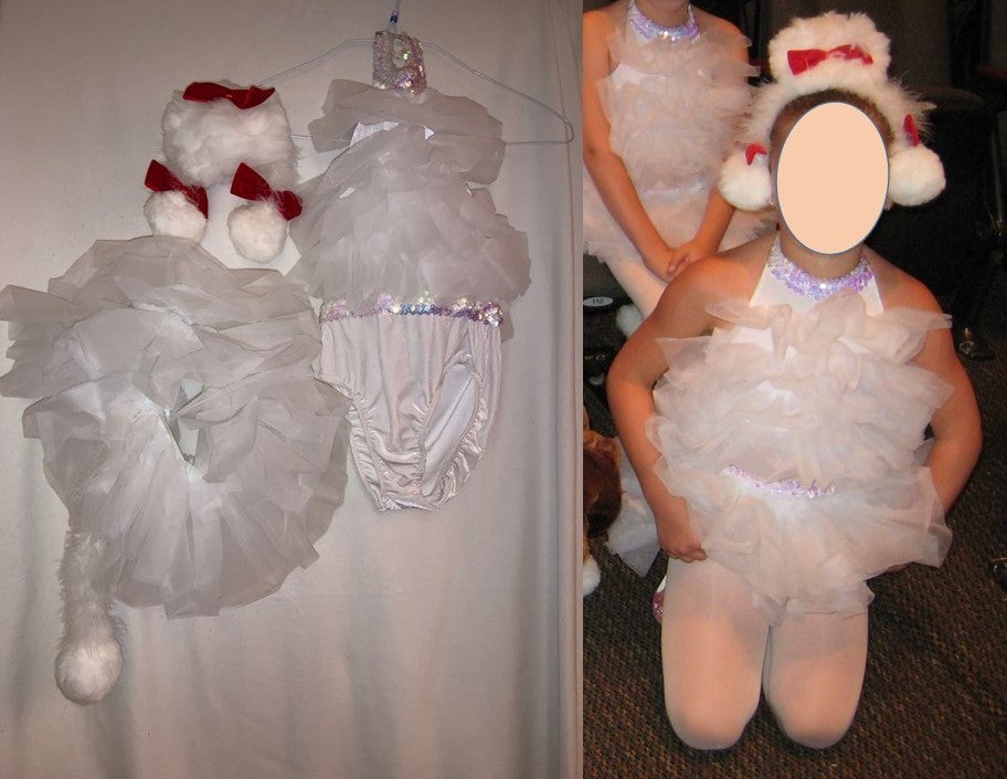 Artstone White Doggie tutu -3 pcs.Sz Med Child - size Medium