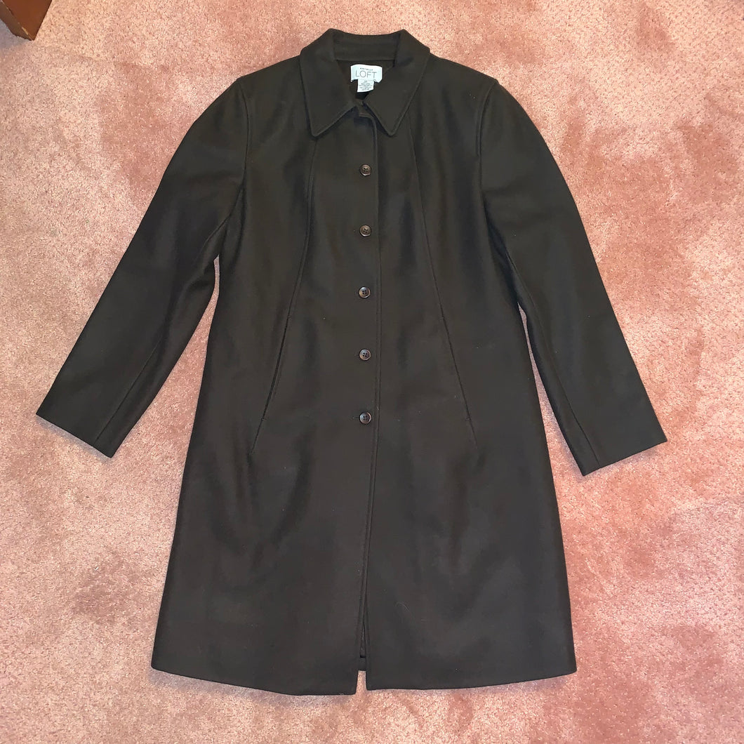 Ann Taylor Loft Brown Wool Coat -Size 4P