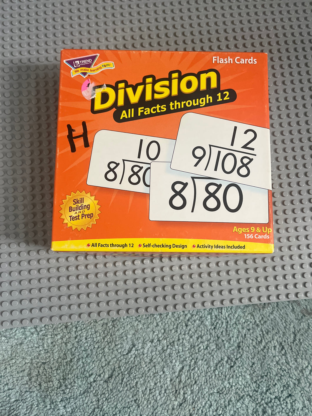 Division facts Flash cards