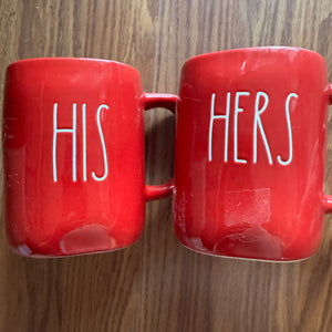 NEW Rae Dunn Set of 2 cups - size .Leave Blank
