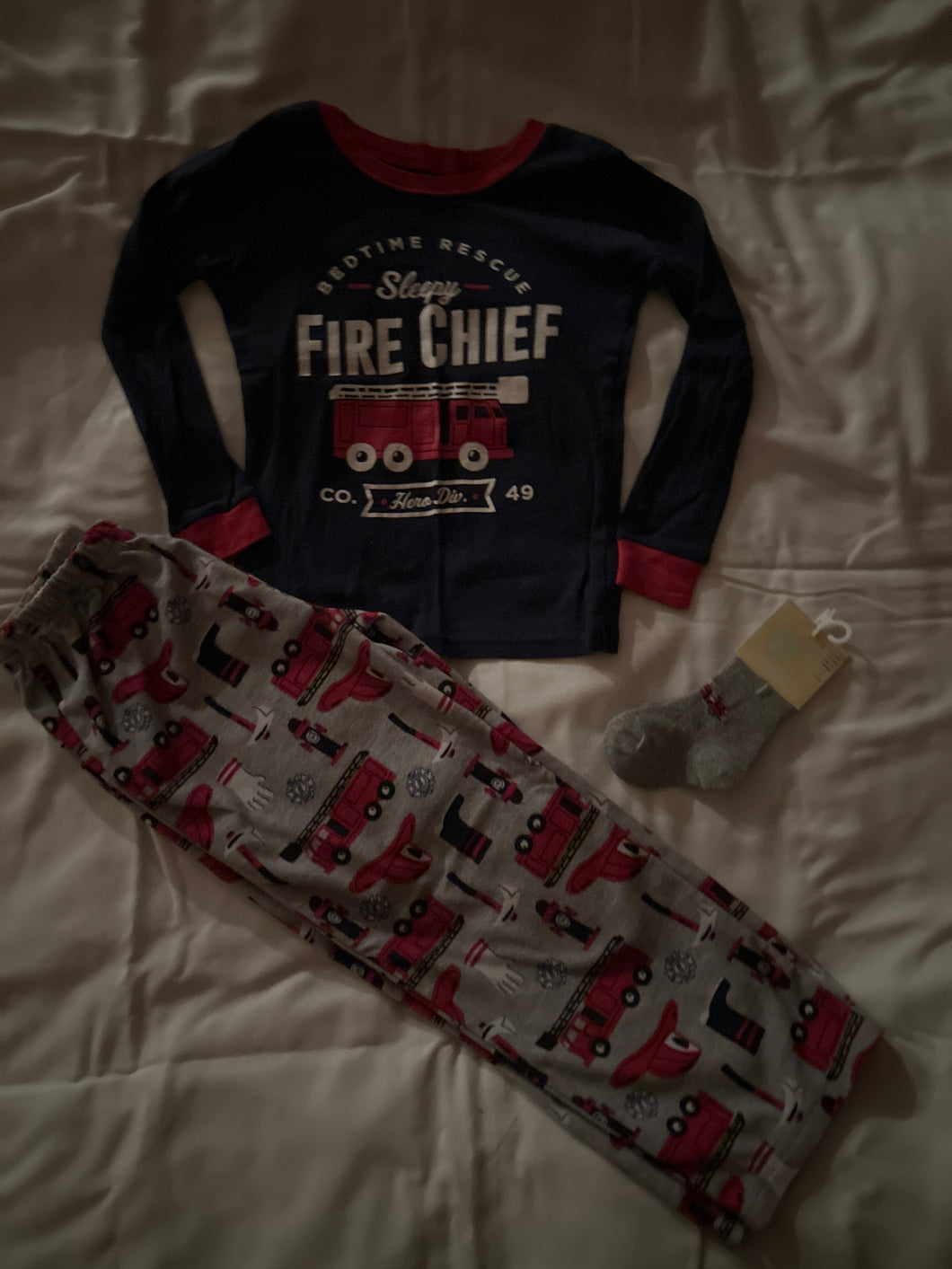Carters fire truck PJs Gymboree socks new - size .SELECT A SIZE BELOW