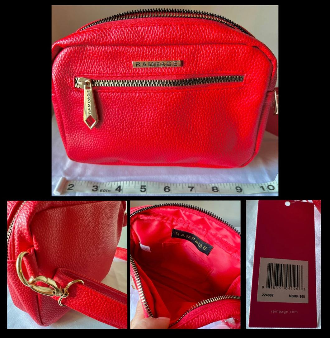 *NWT*Red RAMPAGE Pebbled Leather Crossbody Bag