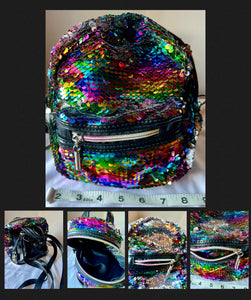 RAINBOW SEQUINS Mini CONVERTIBLE Backpack