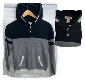 Cat+Jack Hooded Sweater w/Button & Pocket Detail - size 12