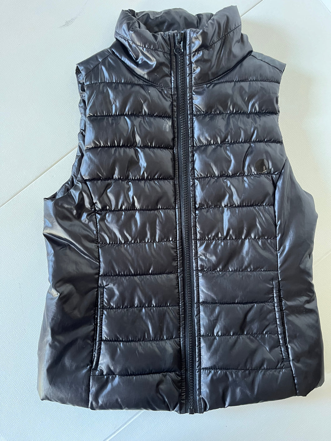 BLK QUILTED VEST LIKE NEW - size 12