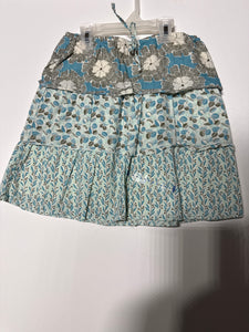GAP KIDS FLORAL SKIRT TEAL GREY TIERED - size 10