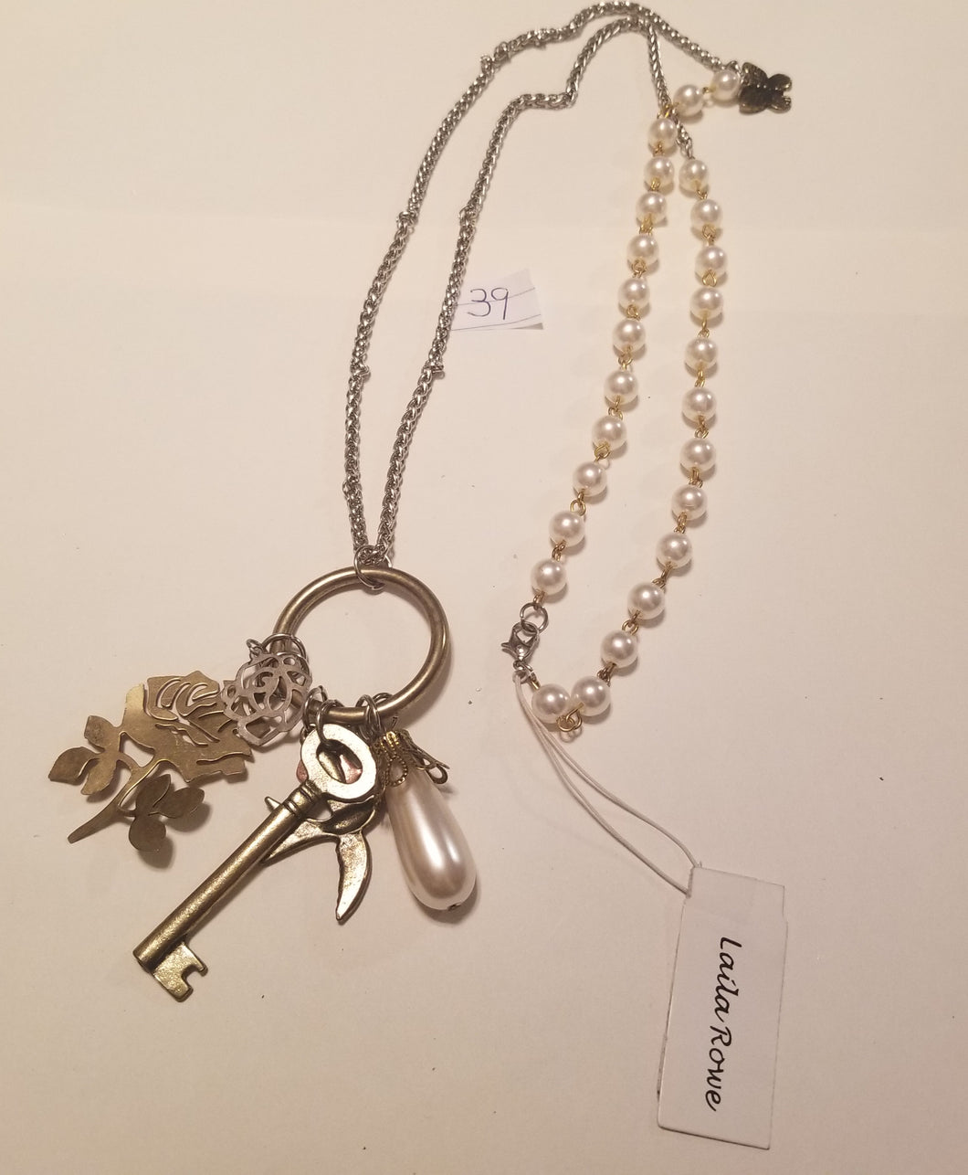 Laila rowe charm and pearl necklace