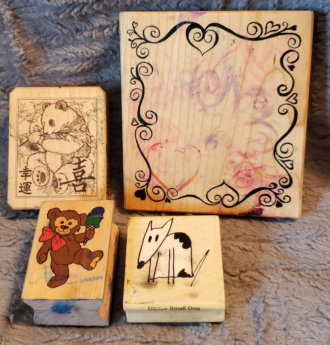 random rubber stamps 4 - used