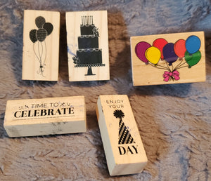 Birthday rubber stamps used
