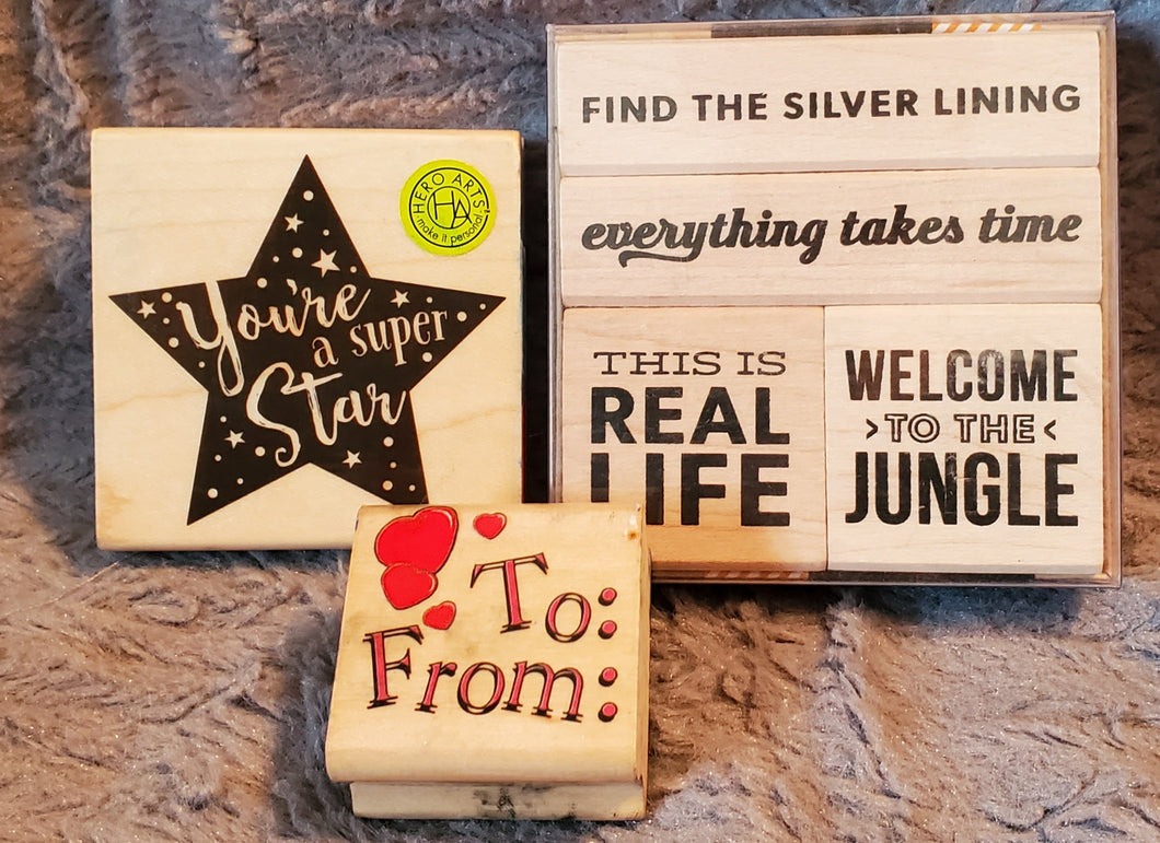 6 stamps - sayings new and used