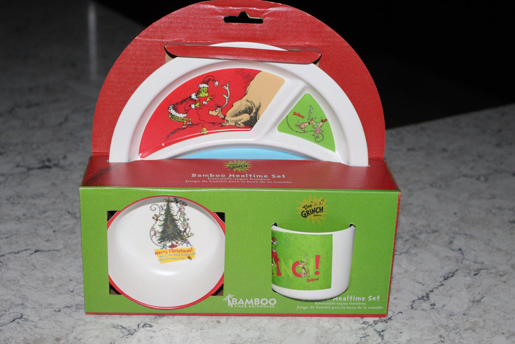 Grinch Bamboo Plate set