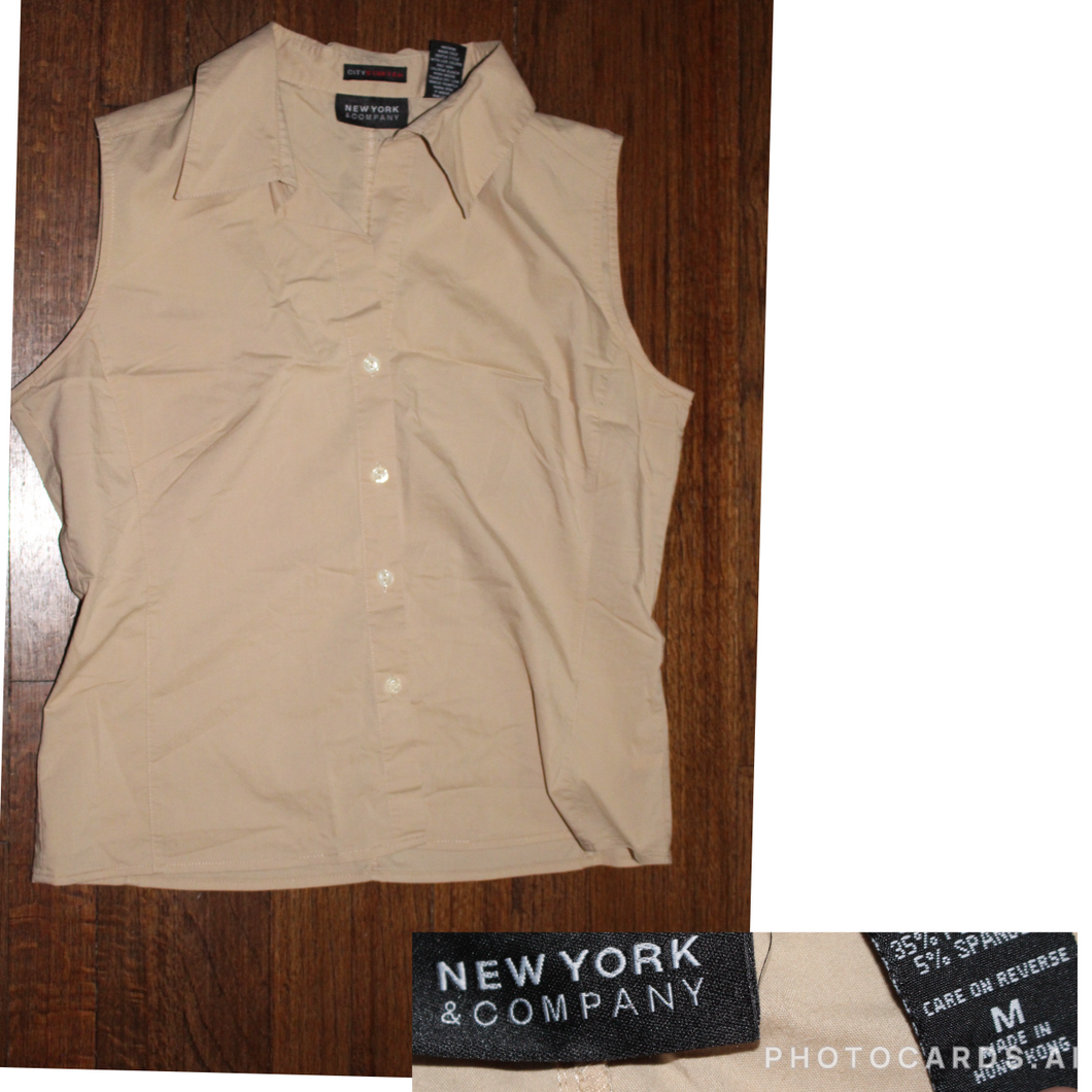 New York & Co Shirt Tan - size Medium