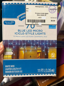 70 micro icicle lights blue retails $9