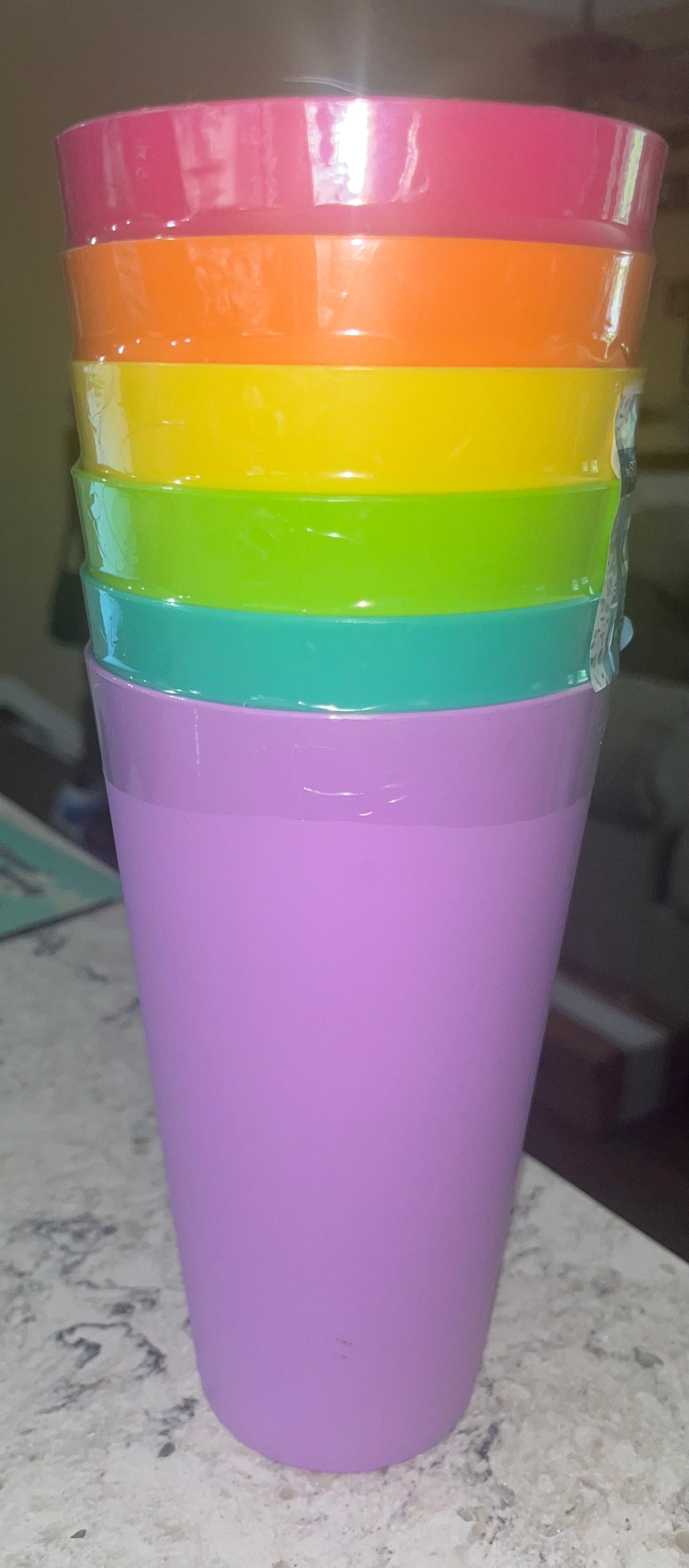 6 pk 32 oz plastic cups dishwasher safe