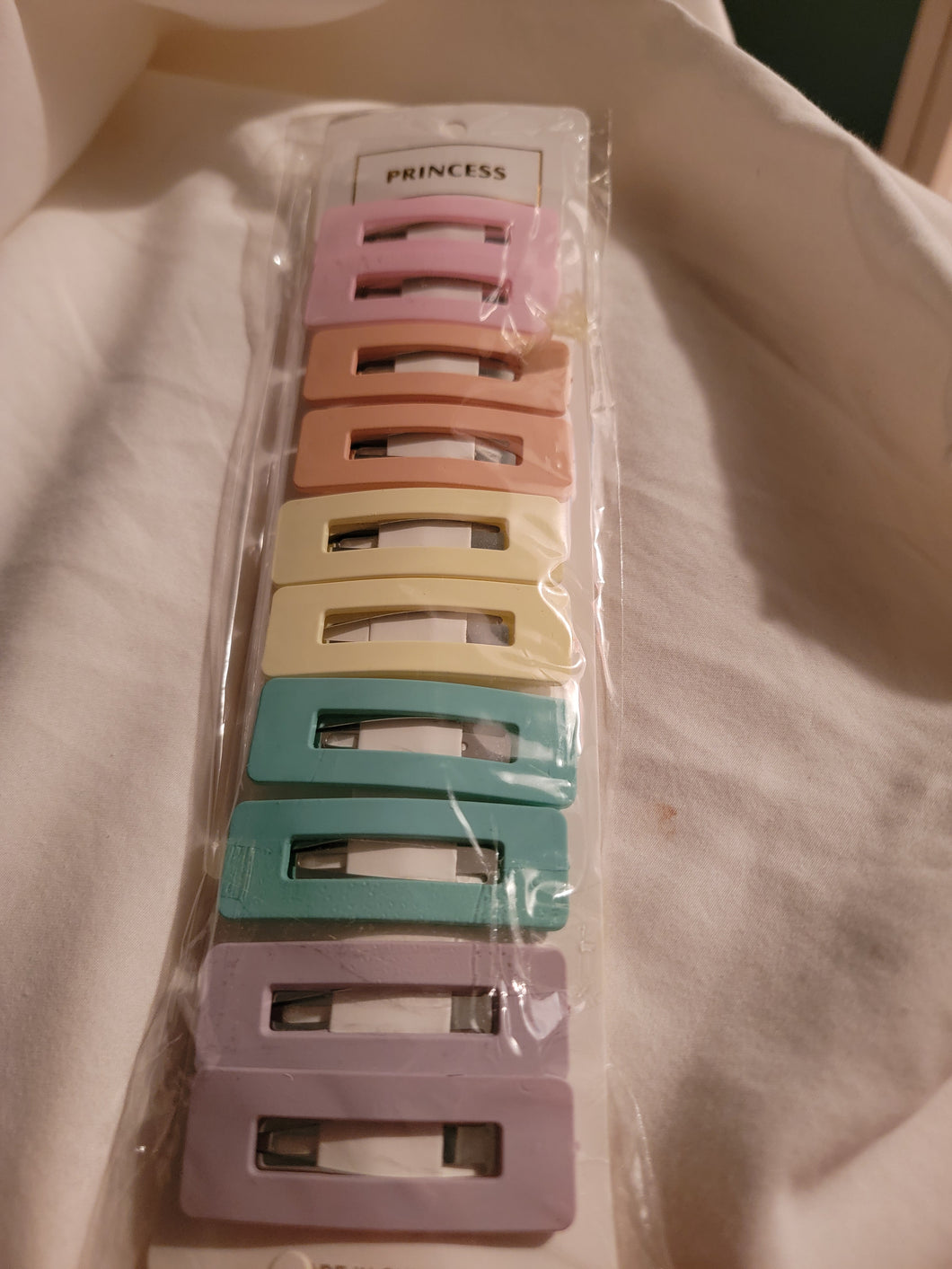 Open rectangle barrettes Pastel rainbow brand new