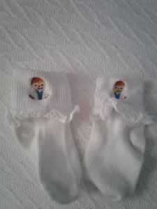 Socks she size 4-7 Scarecrow embroidered