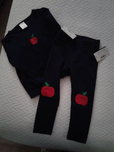 Gymboree Navy/ red apple Never worn pants shirt - size 24 months/2T