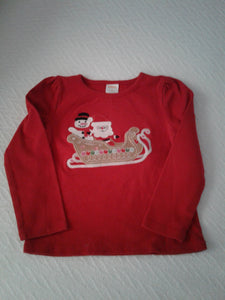 Gymboree ginger bread Santa snowman red shirt - size 4/4T
