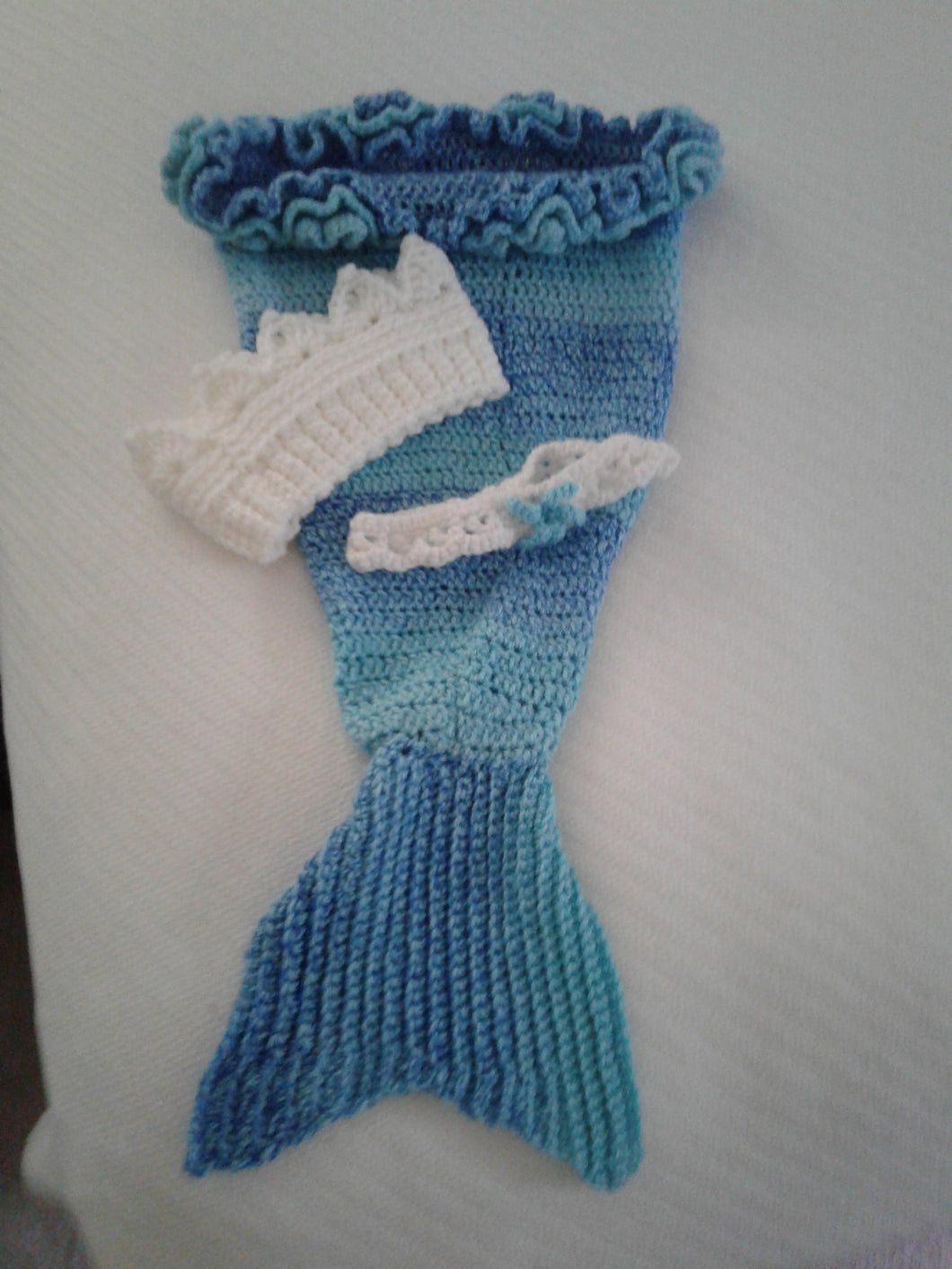 mermaid tail crown & Headband never used knit