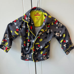 Mickey 2T Fleece PJ Top Grey - size 2T