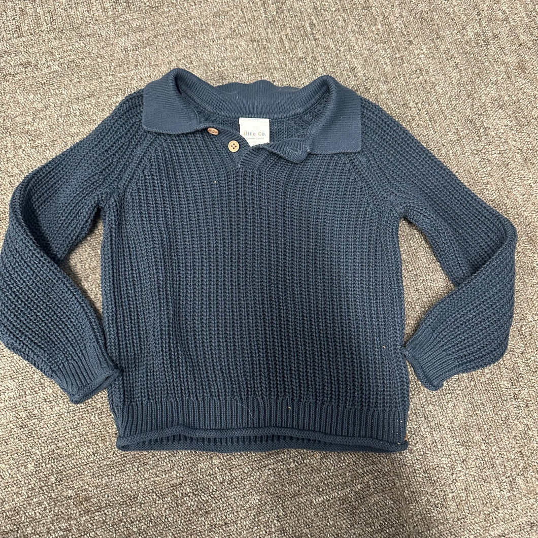 Little Co 3T Collared Sweater Dark Green - size 3/3T