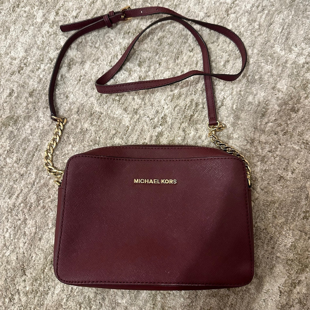 Michael Kors Maroon Leather Crossbody