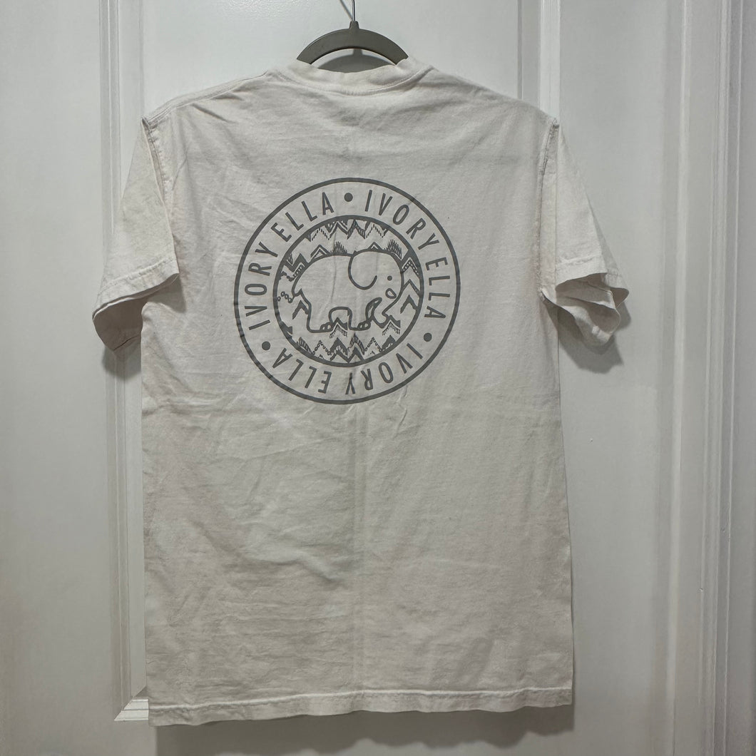 Ivory Ella Pocket Tee White and Grey - size Small