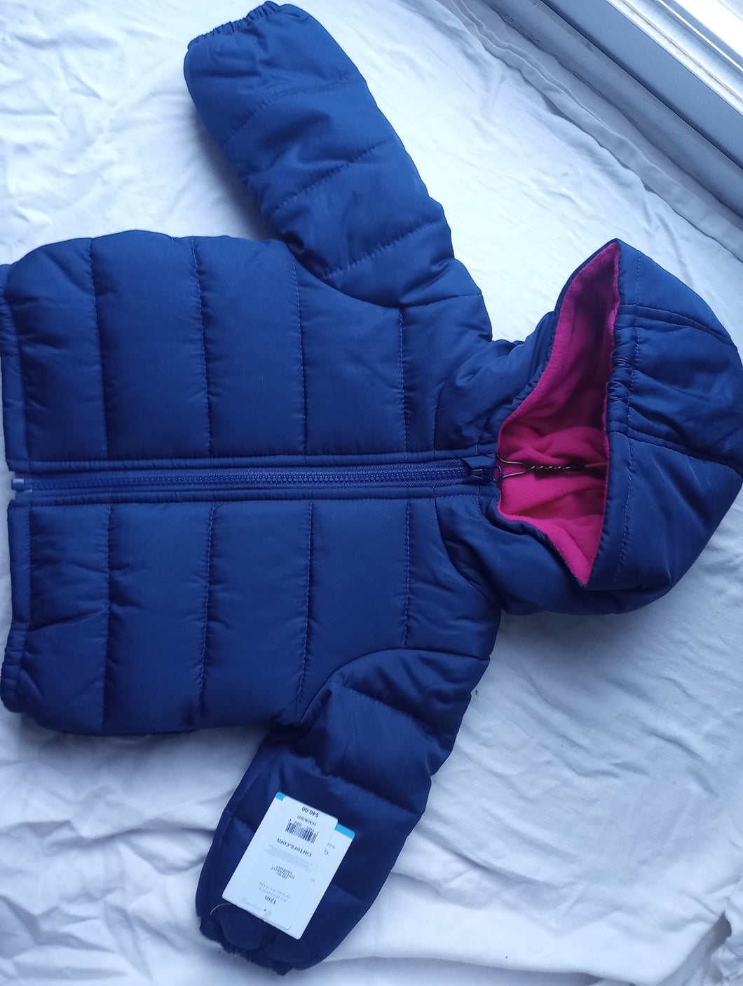 NWT 12 months carters navy blue puffer jacket - size 12 months