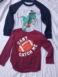 4T - Carter's football & Halloween dino L/S - size 4/4T