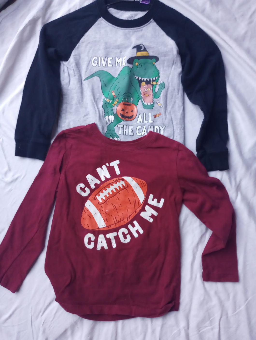 4T - Carter's football & Halloween dino L/S - size 4/4T
