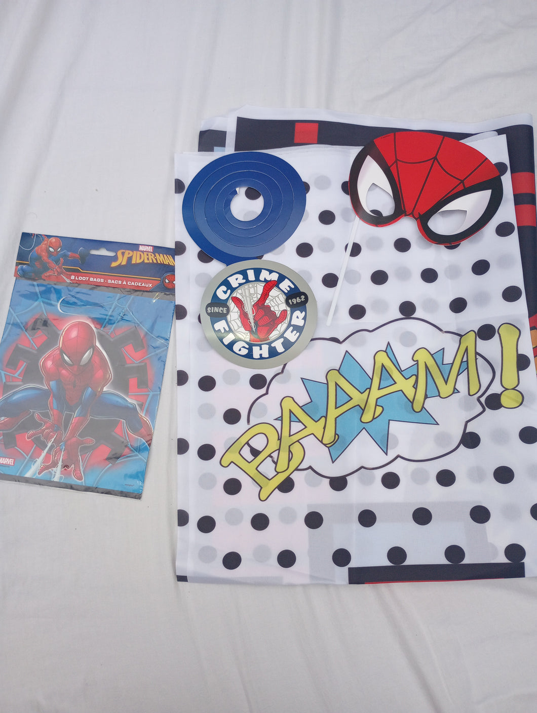 Spider-Man party pack HBD banner, photo props,