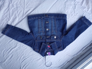Children place 12-18M Dark blue snap up jean - size 12 months
