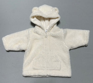 Gap Fuzzy bear jacket Fleece lined, zippered - size Newborn/0