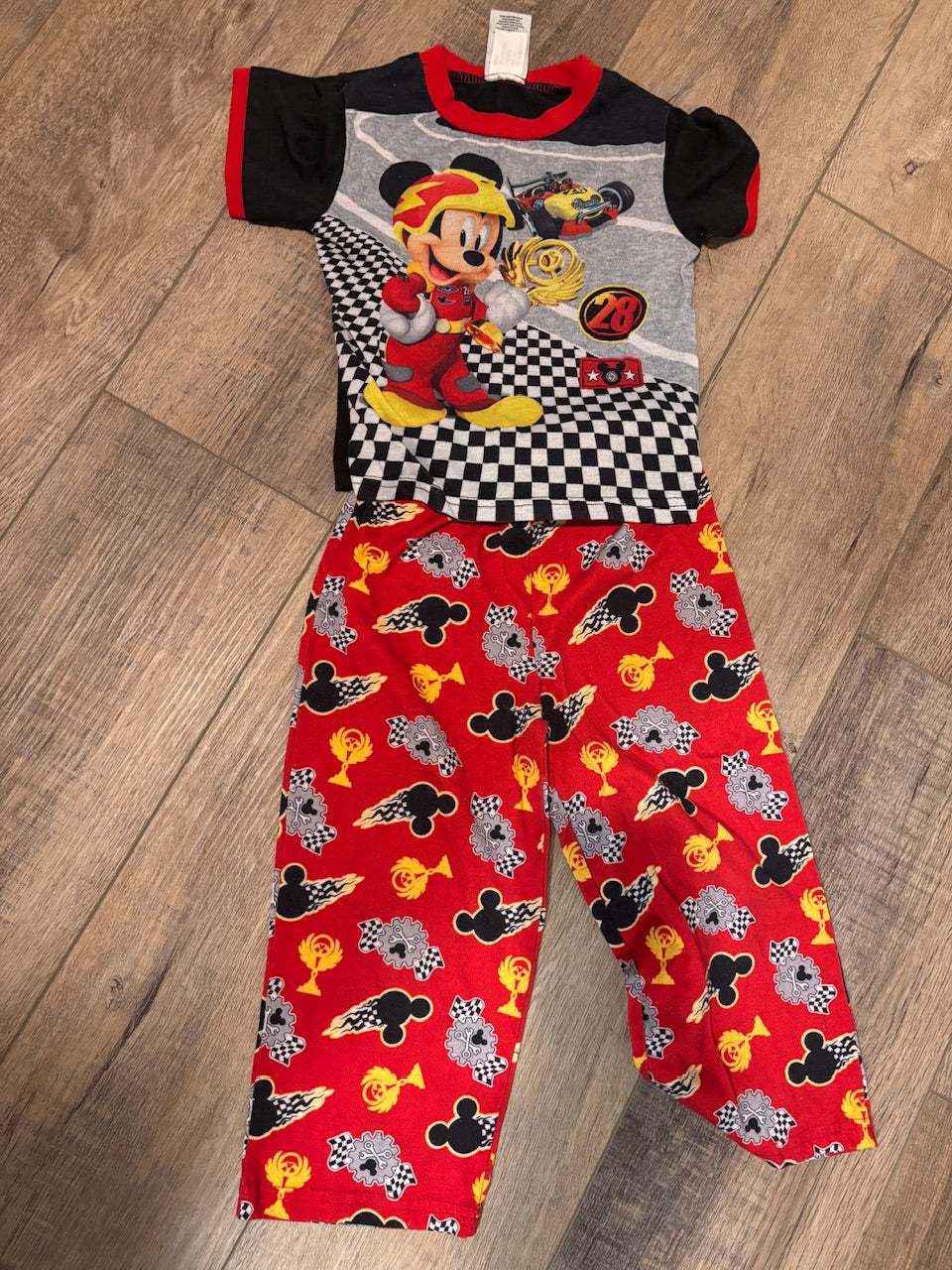 Disney MM speed racer PJ set SS/pants - size 4/4T