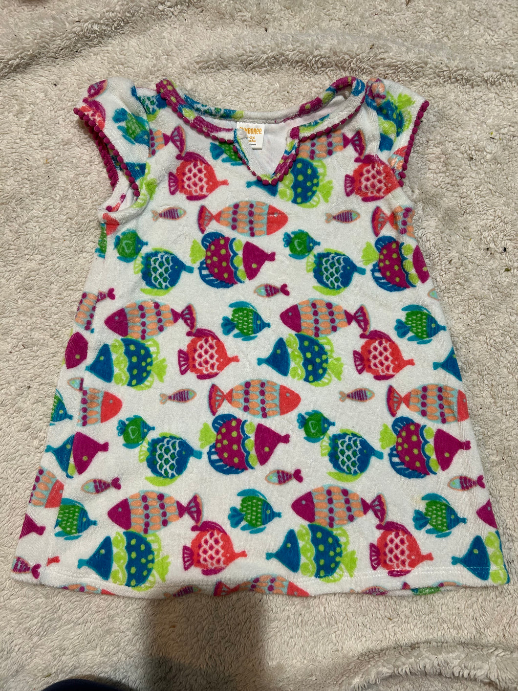 Gymboree Terry Fish Swimsuit Coverup - size 18 months