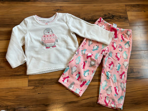 Carter's Flannel Penguin Pajama Set - size 24 months/2T