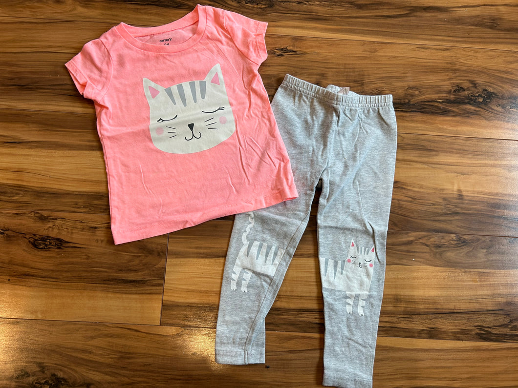 Carter's Kitty Legging Set - size 24 months/2T